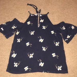 Navy blue floral top, American Eagle